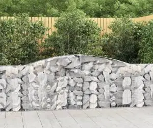vidaXL Coșuri gabion arcuite 4 buc, 400x30x100/120 cm fier galvanizat