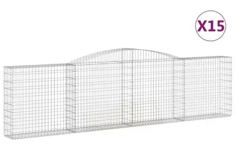 Coșuri gabion arcuite 15 buc, 400x30x100/120 cm fier galvanizat - 2/5