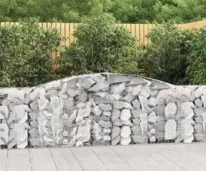 vidaXL Coșuri gabion arcuite 25 buc, 400x30x100/120 cm fier galvanizat