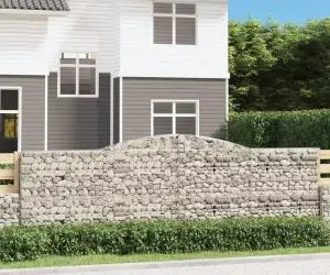 vidaXL Coșuri gabion arcuite 5 buc. 400x30x120/140cm fier galvanizat