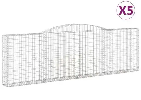 Coșuri gabion arcuite 5 buc. 400x30x120/140cm fier galvanizat - 2/5