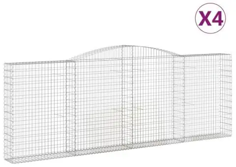 Coșuri gabion arcuite 4 buc, 400x30x140/160 cm, fier galvanizat - 2/5