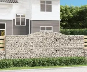 vidaXL Coșuri gabion arcuite 6 buc, 400x30x140/160 cm, fier galvanizat
