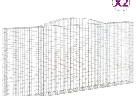 Coșuri gabion arcuite 2 buc, 400x30x180/200 cm, fier galvanizat - 2/5