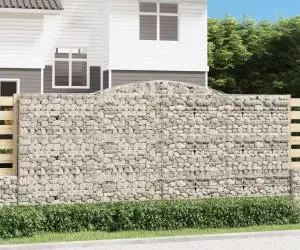 vidaXL Coșuri gabion arcuite 10 buc, 400x30x180/200cm, fier galvanizat