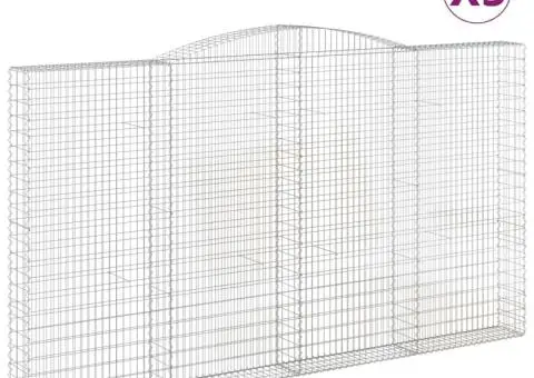 Coșuri gabion arcuite, 3 buc, 400x30x220/240cm, fier galvanizat - 2/5