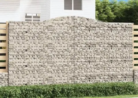Coșuri gabion arcuite 15 buc, 400x30x220/240cm, fier galvanizat - 1/5