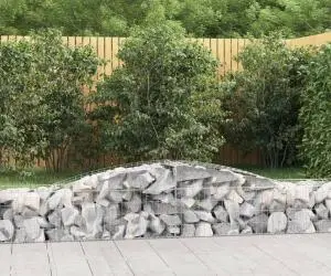 vidaXL Coșuri gabion arcuite 9 buc, 400x50x40/60 cm, fier galvanizat