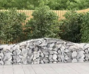 vidaXL Coșuri gabion arcuite 2 buc, 400x50x60/80 cm, fier galvanizat