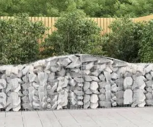 vidaXL Coșuri gabion arcuite 4 buc, 400x50x80/100 cm, fier galvanizat