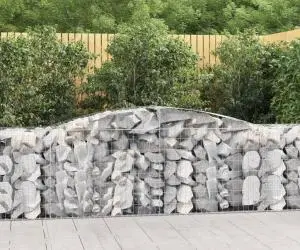 vidaXL Coșuri gabion arcuite 6 buc, 400x50x80/100 cm, fier galvanizat