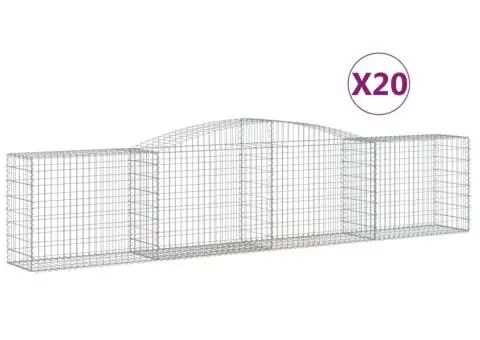 Coșuri gabion arcuite 20 buc, 400x50x80/100 cm, fier galvanizat - 2/5