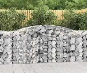 vidaXL Coșuri gabion arcuite 10 buc, 400x50x100/120 cm fier galvanizat
