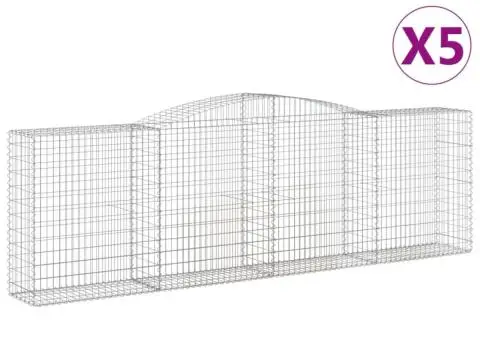 Coșuri gabion arcuite 5 buc, 400x50x120/140 cm, fier galvanizat - 2/5