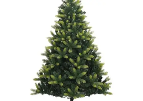 Brad de Crăciun artificial cu suport și balamale, 150 cm - 2/5