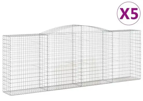 Coșuri gabion arcuite 5 buc, 400x50x140/160 cm, fier galvanizat - 2/5