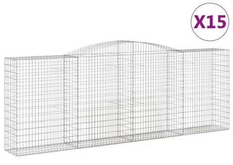 Coșuri gabion arcuite 15 buc, 400x50x140/160cm, fier galvanizat - 2/5