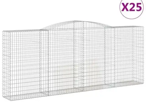 Coș gabion arcuit, 25 buc, 400x50x160/180 cm, fier galvanizat - 2/5