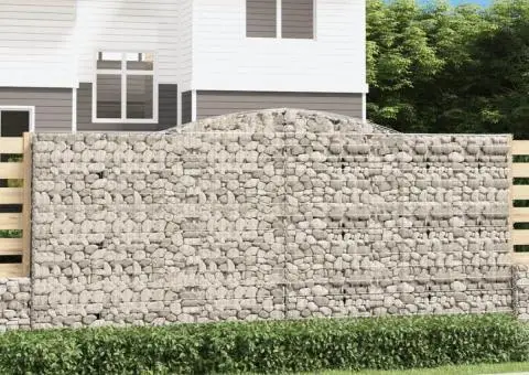 Coșuri gabion arcuite 4 buc, 400x50x180/200 cm, fier galvanizat - 1/5