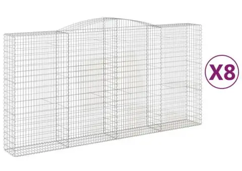 Coșuri gabion arcuite, 8 buc 400x50x200/220 cm, fier galvanizat - 2/5