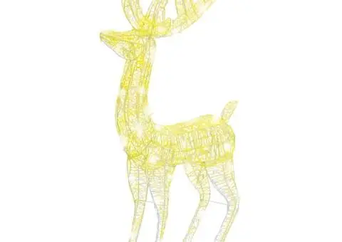 Ren de Crăciun 250 LED-uri, 3 buc., alb cald, 180 cm, acril XXL - 3/5