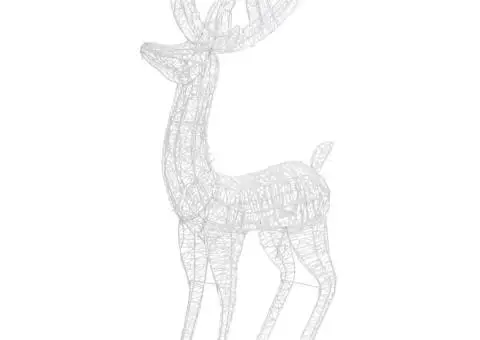 Ren de Crăciun 250 LED-uri, 2 buc., alb rece, 180 cm, acril XXL - 4/5