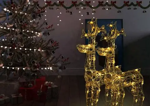 Decorațiuni reni de Crăciun, 2 buc., 60x16x100 cm, acril - 1/5