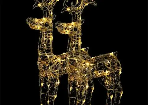 Decorațiuni reni de Crăciun, 2 buc., 60x16x100 cm, acril - 2/5