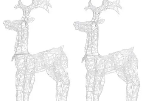 Decorațiuni reni de Crăciun, 2 buc., 60x16x100 cm, acril - 3/5