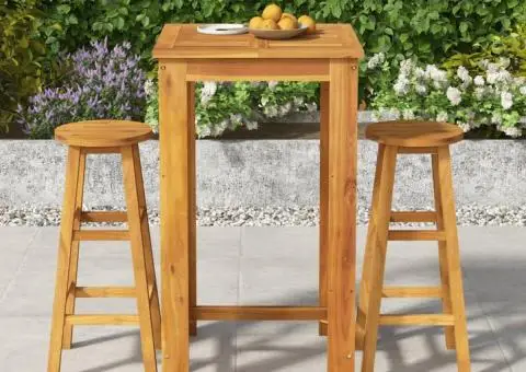 Set bar de grădină, 3 piese, lemn masiv de acacia - 1/5