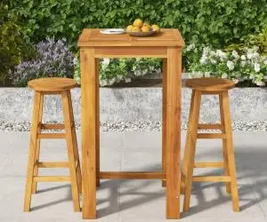 vidaXL Set bar de grădină, 3 piese, lemn masiv de acacia