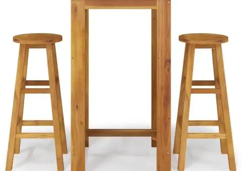 Set bar de grădină, 3 piese, lemn masiv de acacia - 2/5