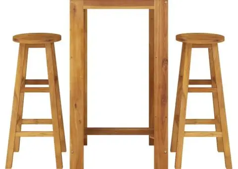 Set bar de grădină, 3 piese, lemn masiv de acacia - 3/5