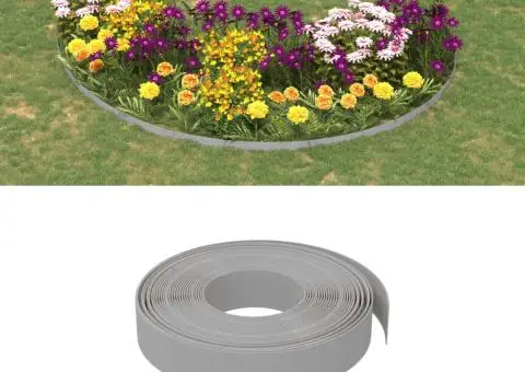 Borduri de grădină, 3 buc, gri, 10 m 10 cm, polietilenă - 1/5