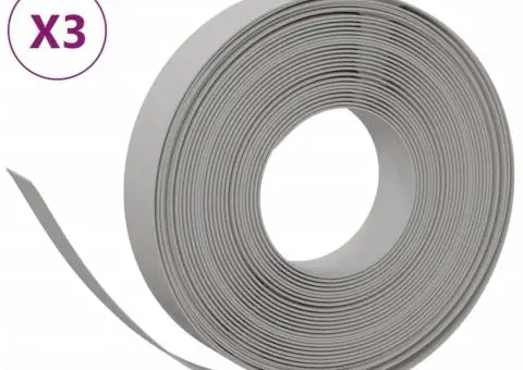 Borduri de grădină, 3 buc, gri, 10 m 10 cm, polietilenă - 2/5
