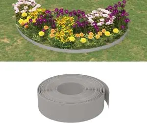 vidaXL Borduri de grădină, 3 buc, gri, 10 m 15 cm, polietilenă