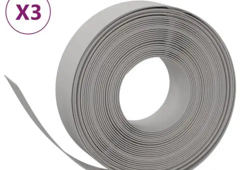 Borduri de grădină, 3 buc, gri, 10 m 15 cm, polietilenă - 2/5