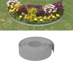vidaXL Borduri de grădină, 5 buc, gri, 10 m 15 cm, polietilenă
