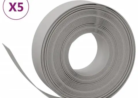 Borduri de grădină, 5 buc, gri, 10 m 15 cm, polietilenă - 2/5
