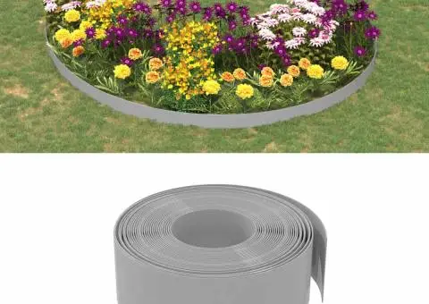 Borduri de grădină, 5 buc, gri, 10 m 20 cm, polietilenă - 1/5