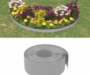 vidaXL Borduri de grădină, 5 buc, gri, 10 m 20 cm, polietilenă