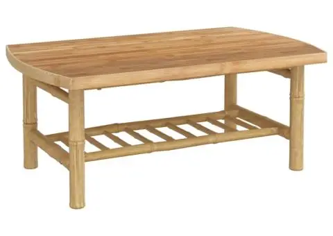 Set mobilier de grădină cu perne alb crem, 2 piese, bambus - 5/5