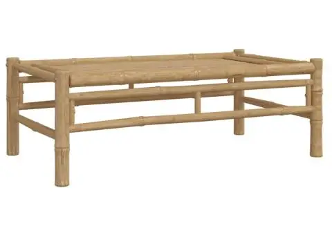 Set mobilier de grădină, cu perne alb crem, 3 piese, bambus - 5/5