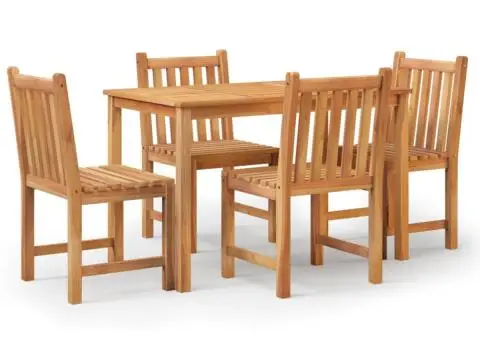 Set de sufragerie de grădină, lemn masiv de tec, 5 piese - 2/5