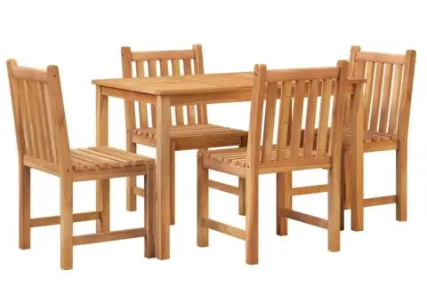 Set de sufragerie de grădină, lemn masiv de tec, 5 piese - 3/5