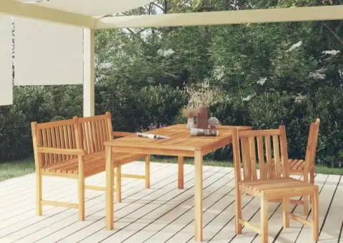 Set mobilier pentru grădină, 4 piese, lemn masiv de tec - 1/5