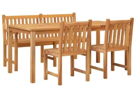 Set mobilier pentru grădină, 4 piese, lemn masiv de tec - 3/5