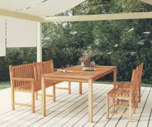 vidaXL Set mobilier pentru grădină, 4 piese, lemn masiv de tec
