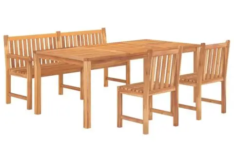 Set mobilier pentru grădină, 4 piese, lemn masiv de tec - 3/5