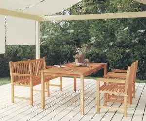 vidaXL Set mobilier pentru grădină, 4 piese, lemn masiv de tec